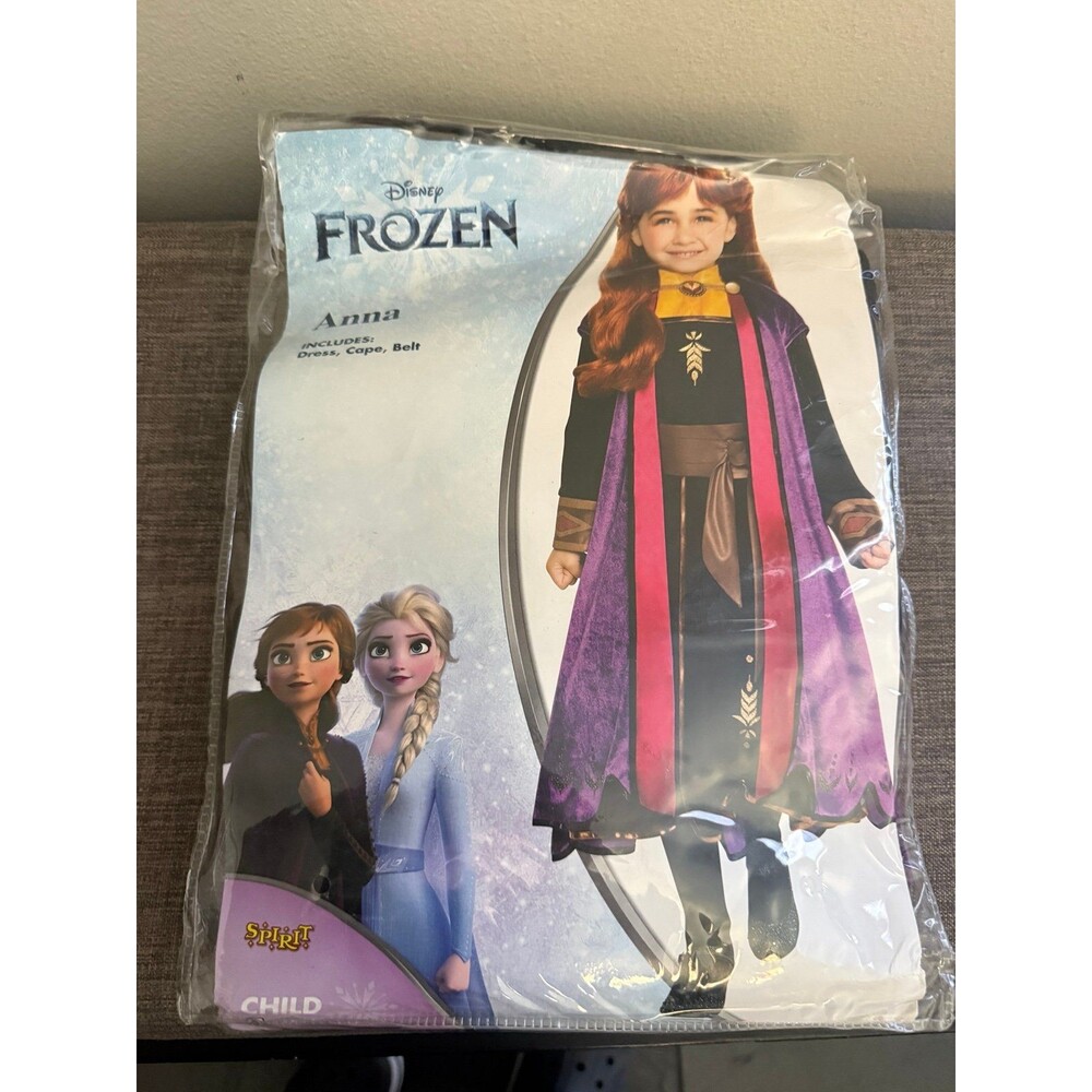 New Kids Disney Frozen Anna Spirit Halloween Costume Size Small Ages 4-6